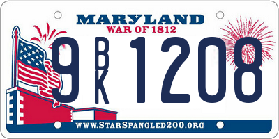 MD license plate 9BK1208