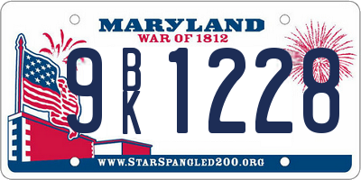 MD license plate 9BK1228