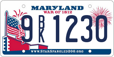 MD license plate 9BK1230