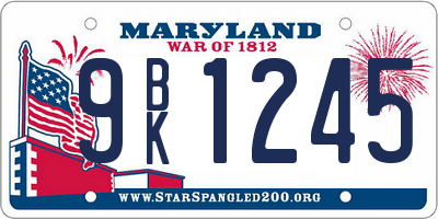 MD license plate 9BK1245