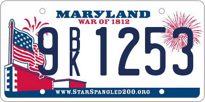 MD license plate 9BK1253