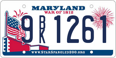 MD license plate 9BK1261