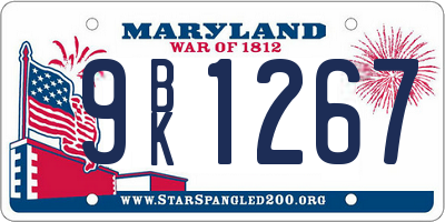 MD license plate 9BK1267