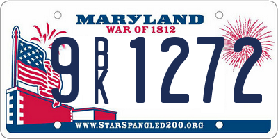 MD license plate 9BK1272