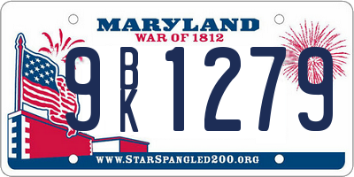 MD license plate 9BK1279