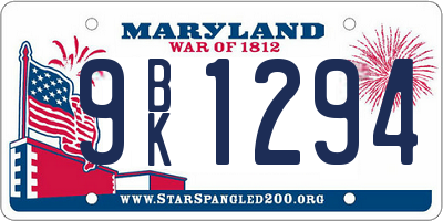MD license plate 9BK1294