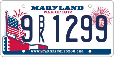 MD license plate 9BK1299