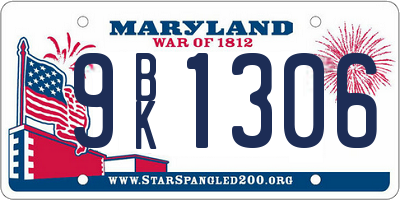 MD license plate 9BK1306