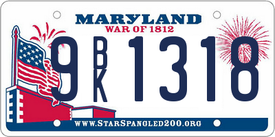 MD license plate 9BK1318