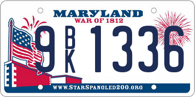 MD license plate 9BK1336