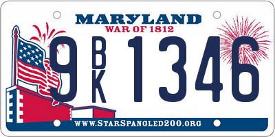 MD license plate 9BK1346