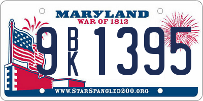 MD license plate 9BK1395