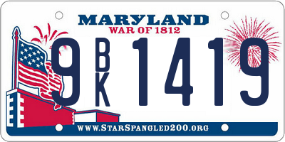 MD license plate 9BK1419
