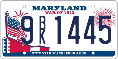 MD license plate 9BK1445