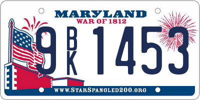 MD license plate 9BK1453