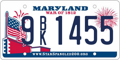 MD license plate 9BK1455