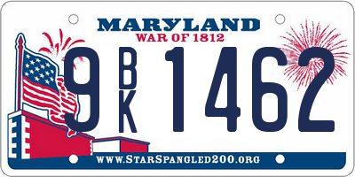 MD license plate 9BK1462