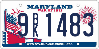 MD license plate 9BK1483