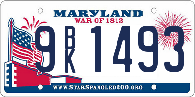 MD license plate 9BK1493
