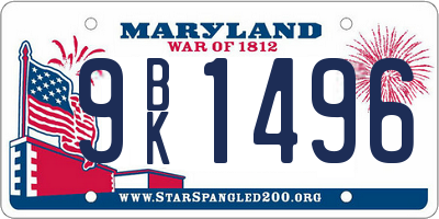 MD license plate 9BK1496