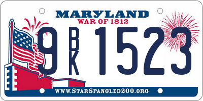 MD license plate 9BK1523