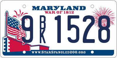 MD license plate 9BK1528