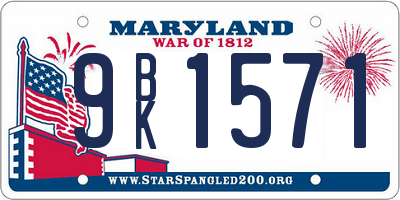 MD license plate 9BK1571