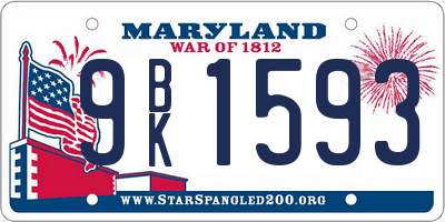 MD license plate 9BK1593