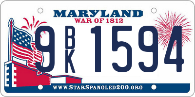 MD license plate 9BK1594