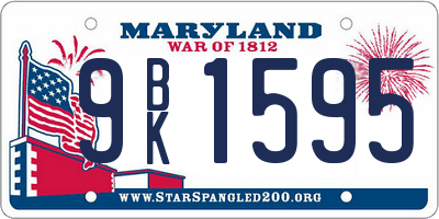MD license plate 9BK1595