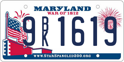 MD license plate 9BK1619