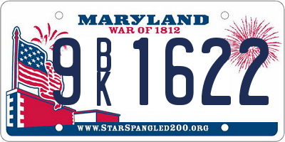 MD license plate 9BK1622