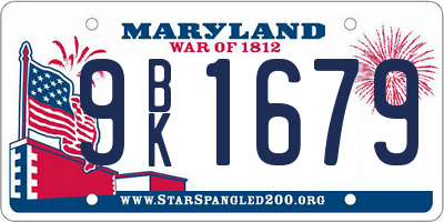 MD license plate 9BK1679
