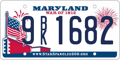 MD license plate 9BK1682