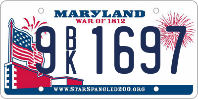 MD license plate 9BK1697