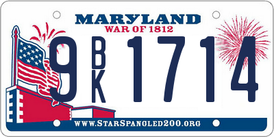 MD license plate 9BK1714