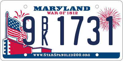 MD license plate 9BK1731