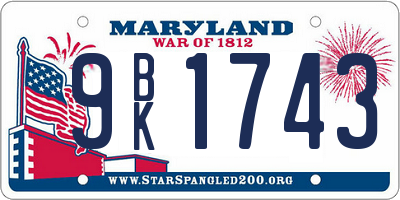 MD license plate 9BK1743