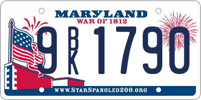 MD license plate 9BK1790