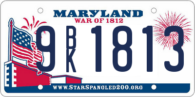 MD license plate 9BK1813