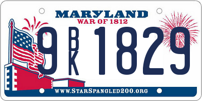 MD license plate 9BK1829