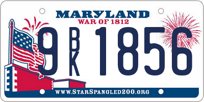 MD license plate 9BK1856