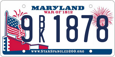 MD license plate 9BK1878