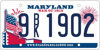 MD license plate 9BK1902