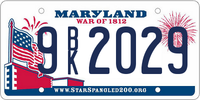 MD license plate 9BK2029