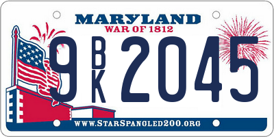 MD license plate 9BK2045