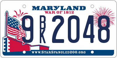 MD license plate 9BK2048
