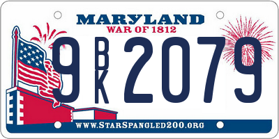 MD license plate 9BK2079