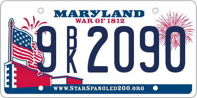 MD license plate 9BK2090