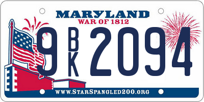 MD license plate 9BK2094